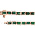 14K Rose Natural Tsavorite Garnet Line 7" Bracelet 