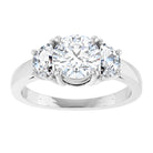 14K White 6.5 mm Round Engagement Ring Mounting