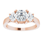 14K Rose 6 mm Cushion Engagement Ring Mounting