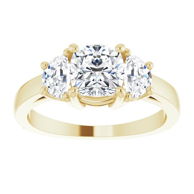 14K Yellow 6 mm Cushion Engagement Ring Mounting