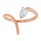 Rose Gold Pear Shaped Diamond Swirl  Ring