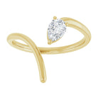 Yellow Gold Pear Shaped Diamond Swirl  Ring