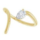 Yellow Gold Pear Shaped Negative Space Diamond Ring