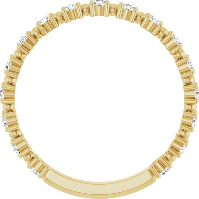 Yellow Gold Beaded Diamond Band