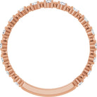 Rose Gold Beaded Diamond Band