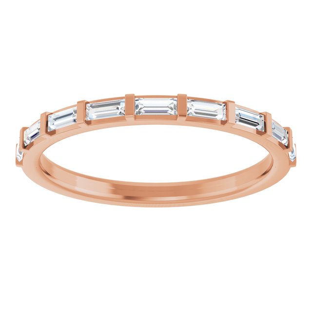 14K rose gold Diamond Baguette Wedding Band