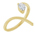 Yellow Gold Pear Shaped Negative Space Diamond Ring