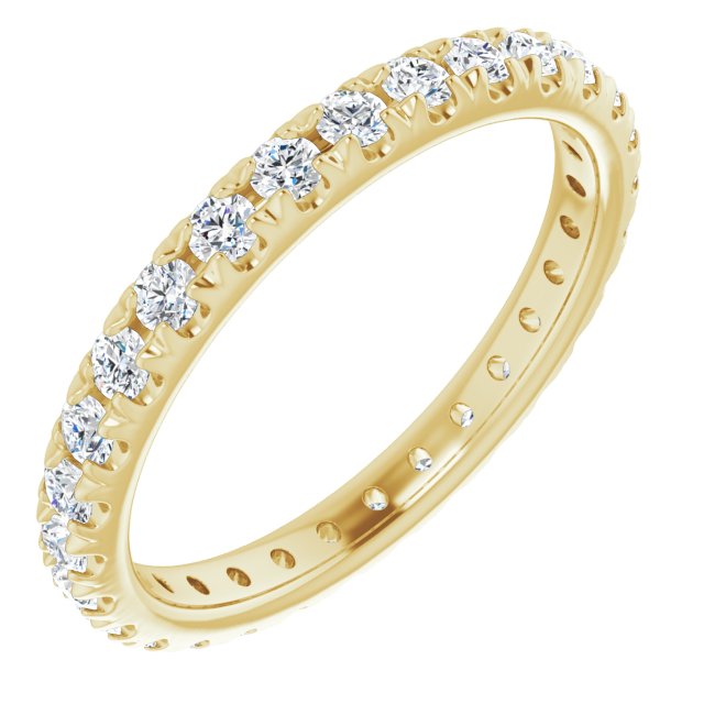 14K Yellow 7/8 CTW Lab-Grown Diamond  French-Set Eternity Band Size 7