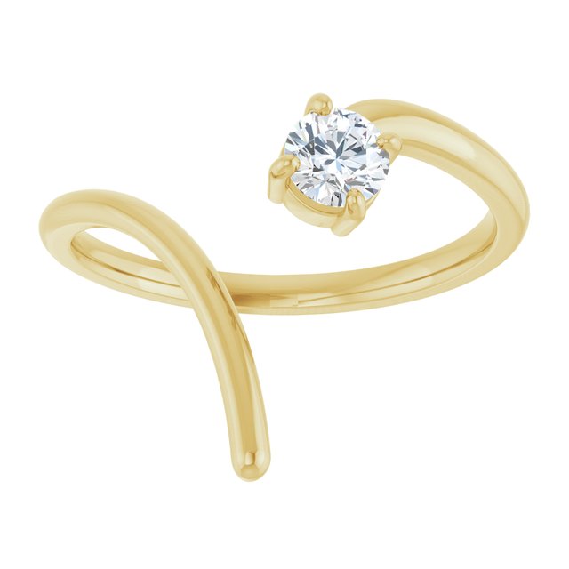 Yellow Gold Round Shaped Diamond Swirl  Ring