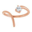 Rose Gold Round Shaped Diamond Swirl  Ring