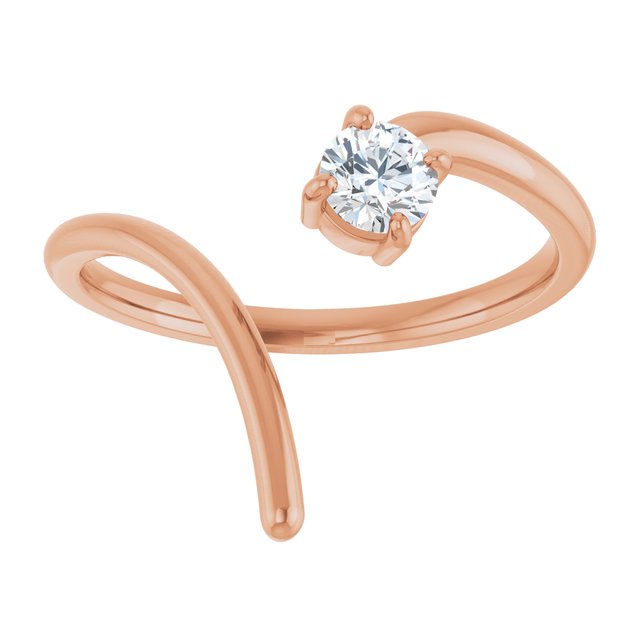 Rose Gold Round Shaped Diamond Swirl  Ring