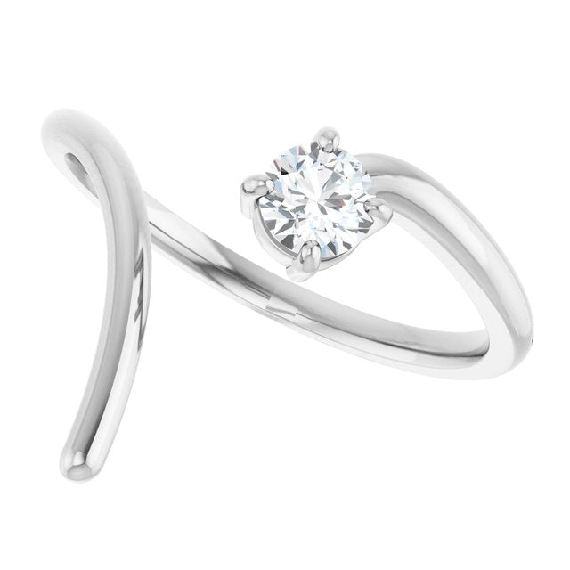 Silver Round Shaped Diamond Swirl  Ring