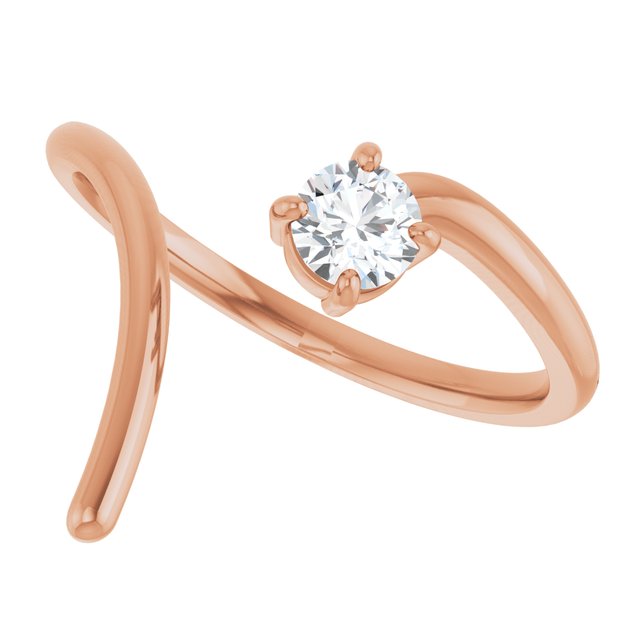 Rose Gold Round Shaped Negative Space Diamond Ring