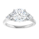 14K white gold 2 CT Round Diamond Cluster Accent Stone Engagement Ring Setting