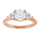 14K rose gold 1 CT Round Diamond Cluster Accent Stone Engagement Ring Setting