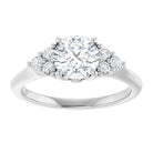 14K white gold 1 CT Round Diamond Cluster Accent Stone Engagement Ring Setting