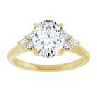 14K yellow gold 2 CT Oval Diamond Cluster Accent Stone Engagement Ring Setting