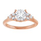 14K rose gold 1 CT Cushion Diamond Cluster Accent Stone Engagement Ring Setting