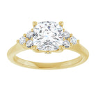 14K yellow gold 2 CT Cushion Diamond Cluster Accent Stone Engagement Ring Setting