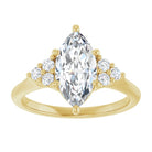 14K yellow gold 2 CT Marquise Diamond Cluster Accent Stone Engagement Ring Setting