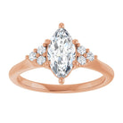 14K rose gold 1 CT Marquise Diamond Cluster Accent Stone Engagement Ring Setting