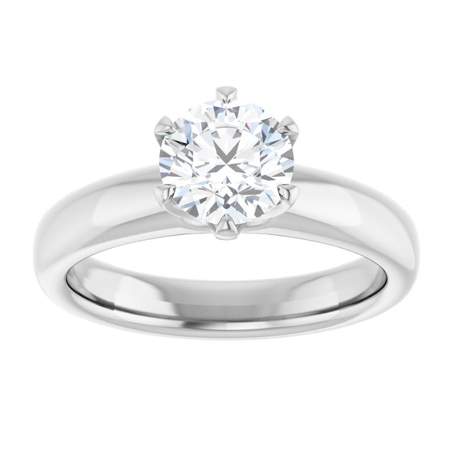 14K white gold 1 CT Round Diamond Egagement Ring Setting