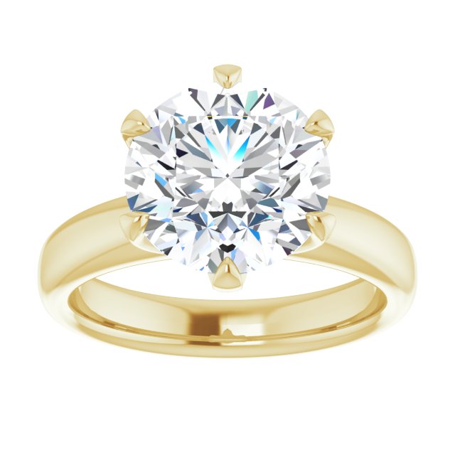 14K yellow gold 4 CT Round Diamond Egagement Ring Setting