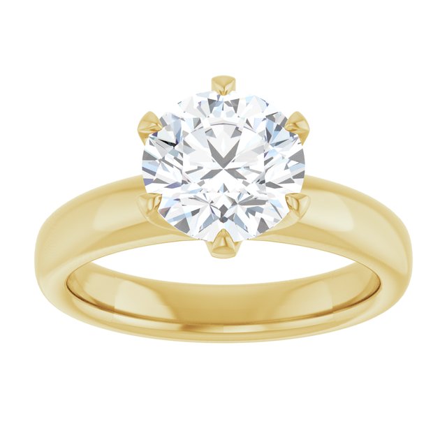 14K yellow gold 2 CT Round Diamond Egagement Ring Setting