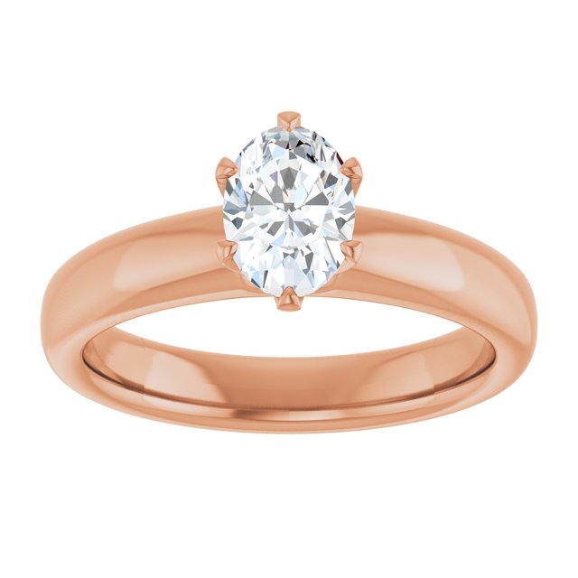 14K rose gold 3/4 CT Oval Diamond Egagement Ring Setting