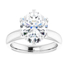 14K white gold 5 CT Oval Diamond Egagement Ring Setting