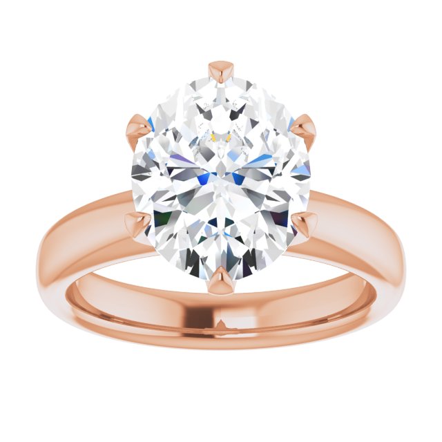 14K rose gold 5 CT Oval Diamond Egagement Ring Setting