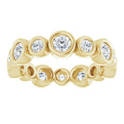 14K yellow gold 1 1/5 CT Round Bezel-set Diamond Eternity Band  