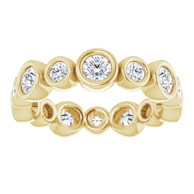 14K yellow gold 1 1/5 CT Round Bezel-set Diamond Eternity Band  