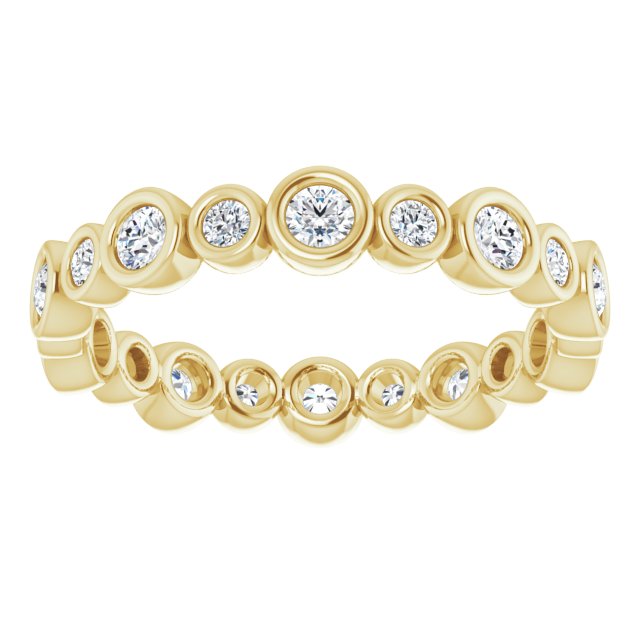 14K yellow gold 1/2 CT Round Bezel-set Diamond Eternity Band  