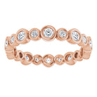 14K rose gold 1/2 CT Round Bezel-set Diamond Eternity Band  