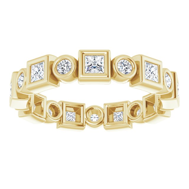 14K yellow gold 3/4 CT Square Bezel-set Diamond Eternity Band  