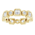 14K yellow gold 1 5/8 CT Asscher Bezel-set Diamond Eternity Band  