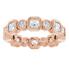 14K rose gold 1 5/8 CT Asscher Bezel-set Diamond Eternity Band  