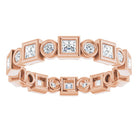 14K rose gold 3/4 CT Square Bezel-set Diamond Eternity Band  