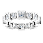 14K white gold 1 3/4 CT Square Bezel-set Diamond Eternity Band  