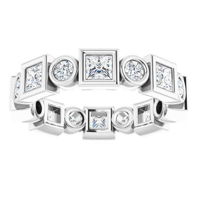 14K white gold 1 3/4 CT Square Bezel-set Diamond Eternity Band  