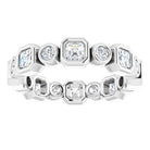 14K white gold 1 5/8 CT Asscher Bezel-set Diamond Eternity Band  