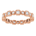 14K rose gold 3/4 CT Asscher Bezel-set Diamond Eternity Band  