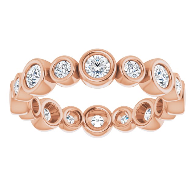 14K rose gold 1 1/5 CT Round Bezel-set Diamond Eternity Band  