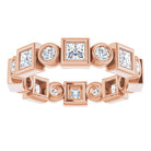 14K rose gold 1 3/4 CT Square Bezel-set Diamond Eternity Band  