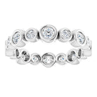 14K white gold 1 1/5 CT Round Bezel-set Diamond Eternity Band  