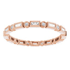 14K rose gold 1/3 CT Straight Baguette Bezel-set Diamond Eternity Band  