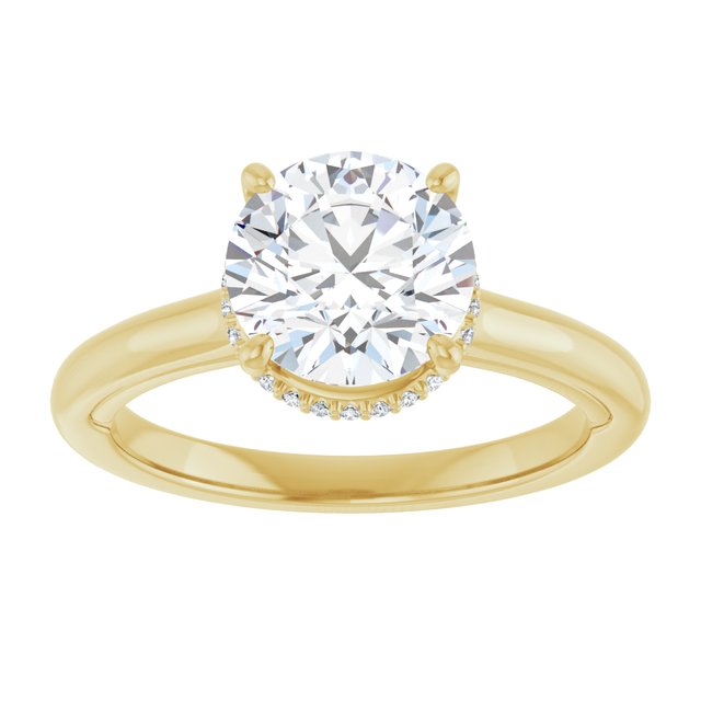 14K yellow gold 2 CT Round Diamond Halo-Style Engagement Ring   