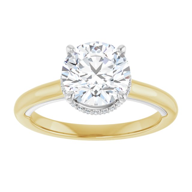 14K yellow/white gold 2 CT Round Diamond Halo-Style Engagement Ring   