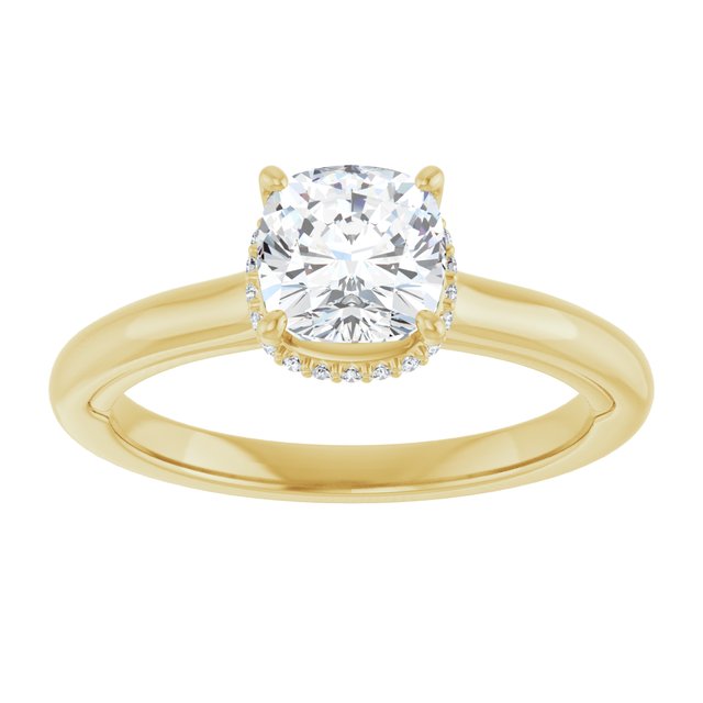 14K yellow gold 1 CT Cushion Diamond Halo-Style Engagement Ring   